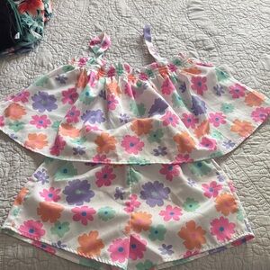 SHEIN Floral Kids Matching Set - White, Pink, Purple, Orange